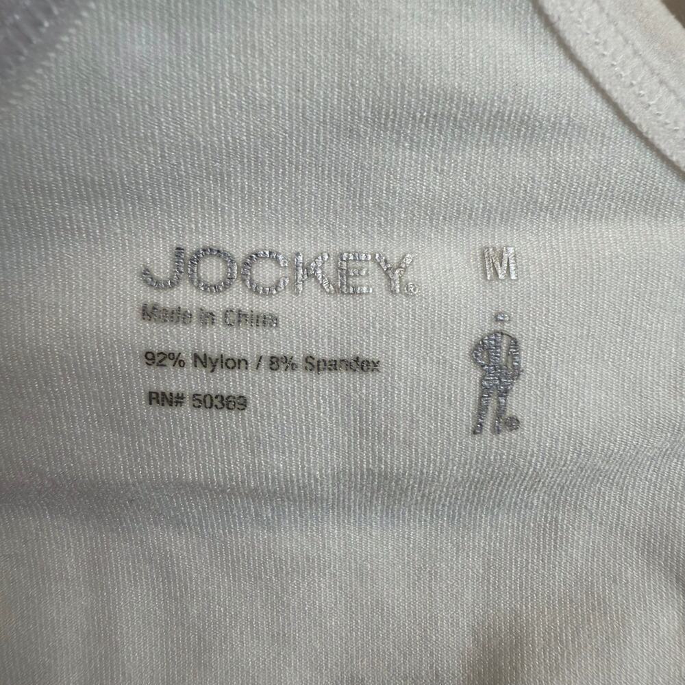 Women's White Jockey Racerback Sports Bra Molded Cup Adjustable Straps Medium - Picture 6 of 16